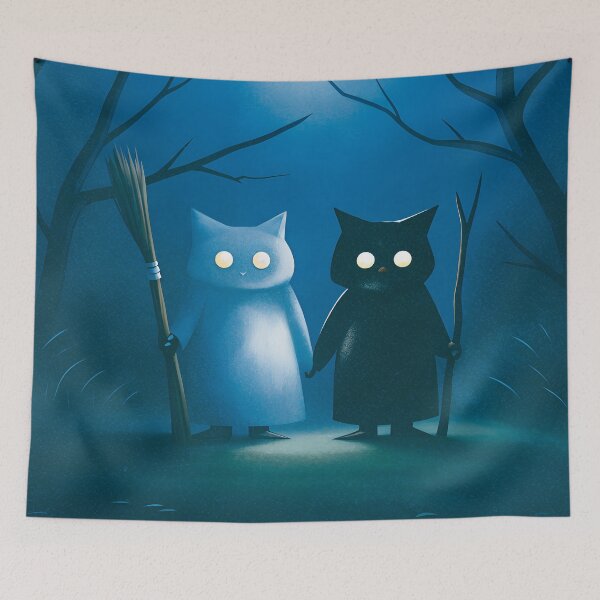 Item preview, Moonlit Spirit Cats designed and sold by Vrajjoshistudio.