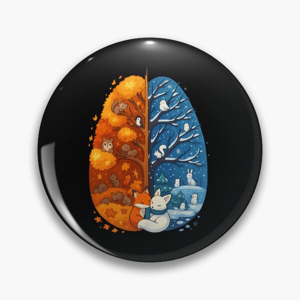 Item preview, Autumn and Winter Fox Love – Cozy Seasonal Forest Art designed and sold by haitrieuic96.