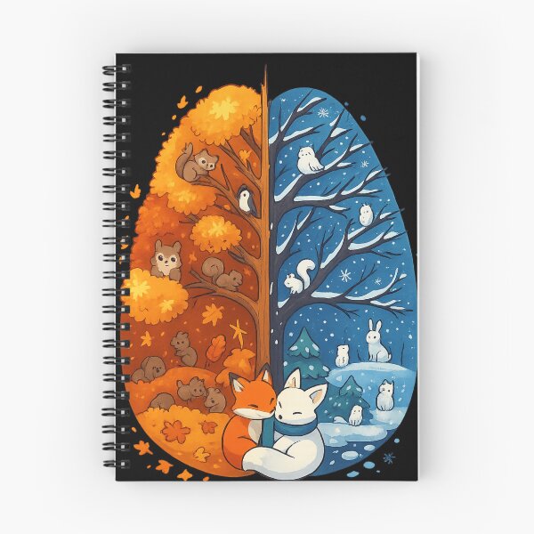 Item preview, Autumn and Winter Fox Love – Cozy Seasonal Forest Art designed and sold by haitrieuic96.