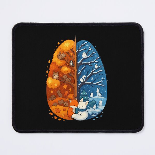 Item preview, Autumn and Winter Fox Love – Cozy Seasonal Forest Art designed and sold by haitrieuic96.