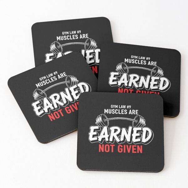 Item preview, Muscles Are Earned Not Given Gym Motivation Quote designed and sold by Joyful-Park.