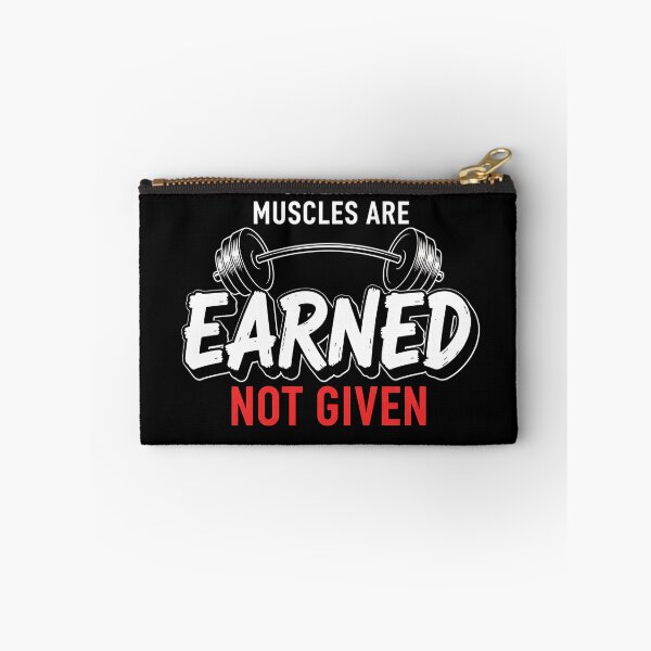 Item preview, Muscles Are Earned Not Given Gym Motivation Quote designed and sold by Joyful-Park.