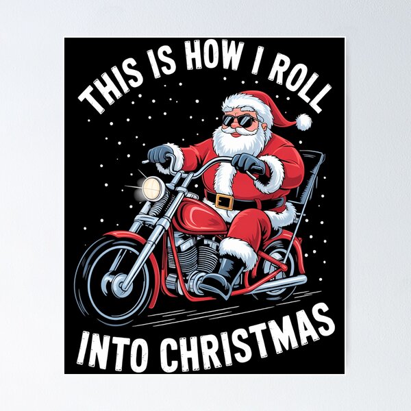 Item preview, Santa Claus  Motorcycle Motorbike Christmas designed and sold by DoorwayThreads.
