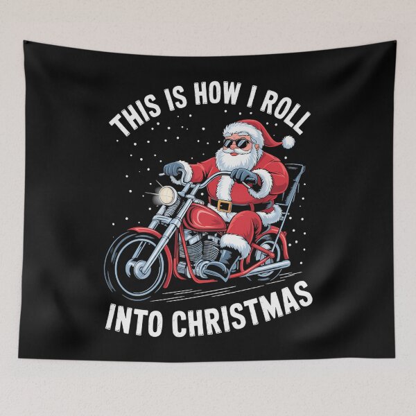 Item preview, Santa Claus  Motorcycle Motorbike Christmas designed and sold by DoorwayThreads.