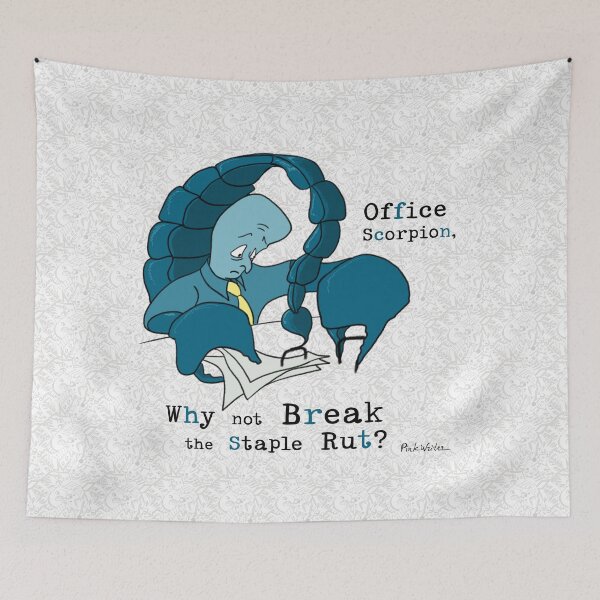 Item preview, Sad Office Scorpion’s Staple Routine Blues designed and sold by Pink Writer.
