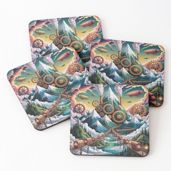 Item preview, mountain snowy landscape in surreal steampunk style designed and sold by Lilashakti ⭐️ ⭐️ ⭐️ ⭐️ ⭐️.