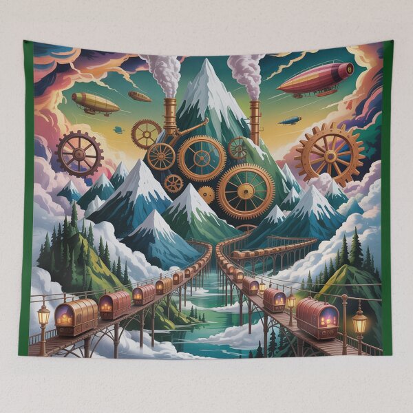 Item preview, mountain snowy landscape in surreal steampunk style designed and sold by Lilashakti ⭐️ ⭐️ ⭐️ ⭐️ ⭐️.