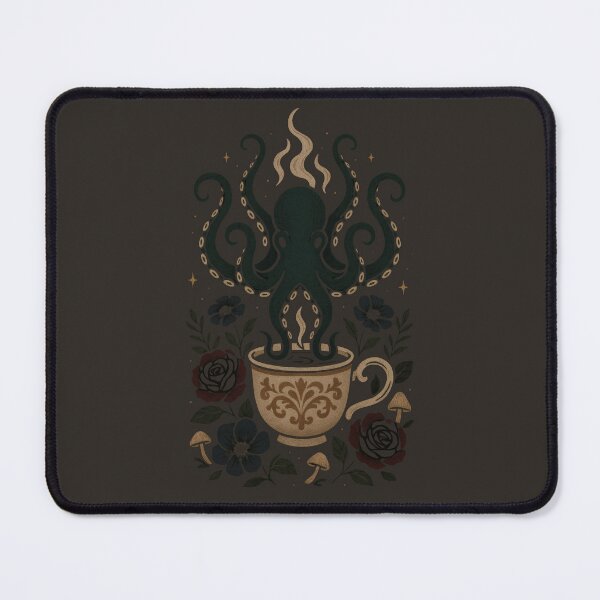 Item preview, Dark Cozy Octopus in Coffee Cup – Gothic Witchy Art designed and sold by Ombrya.