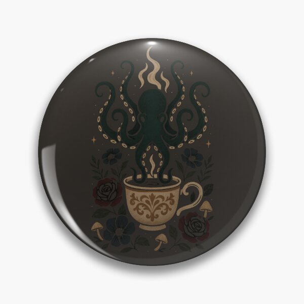 Item preview, Dark Cozy Octopus in Coffee Cup – Gothic Witchy Art designed and sold by Ombrya.