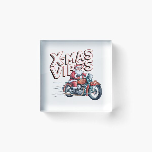 Item preview, Funny Christmas Biker Design - X-MAS VIBES Jolly Santa on Motorcycle designed and sold by yelkenb.