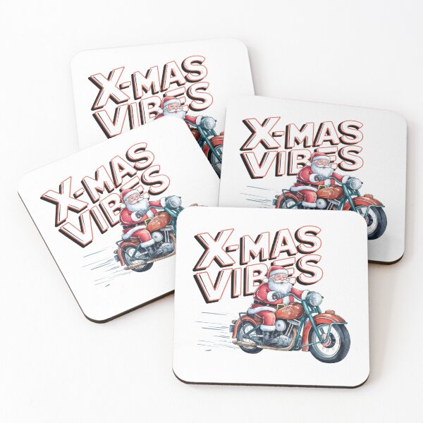 Item preview, Funny Christmas Biker Design - X-MAS VIBES Jolly Santa on Motorcycle designed and sold by yelkenb.