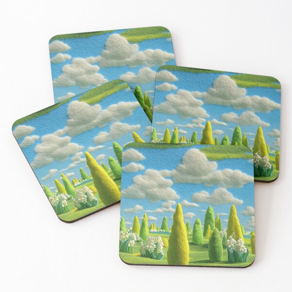 Item preview, Felted Spring Meadow Cartoon Art designed and sold by Wall Hues.