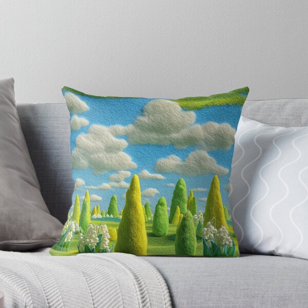 Item preview, Felted Spring Meadow Cartoon Art designed and sold by Wall Hues.