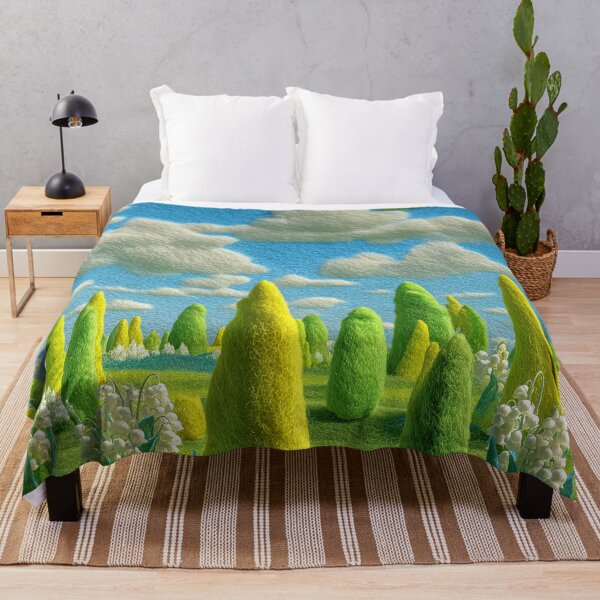 Item preview, Felted Spring Meadow Cartoon Art designed and sold by Wall Hues.