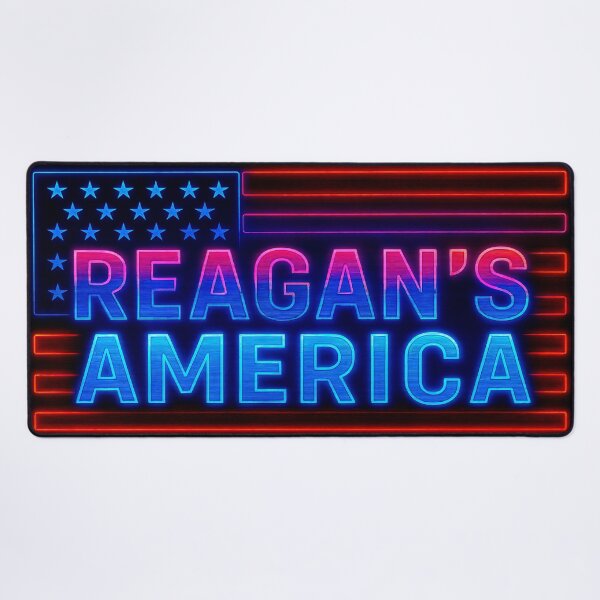 Item preview, Reagan's America – Retro 80s Neon Flag in Black Design | Political Satire Tee, Sticker, Mug & More designed and sold by EdGraphy.