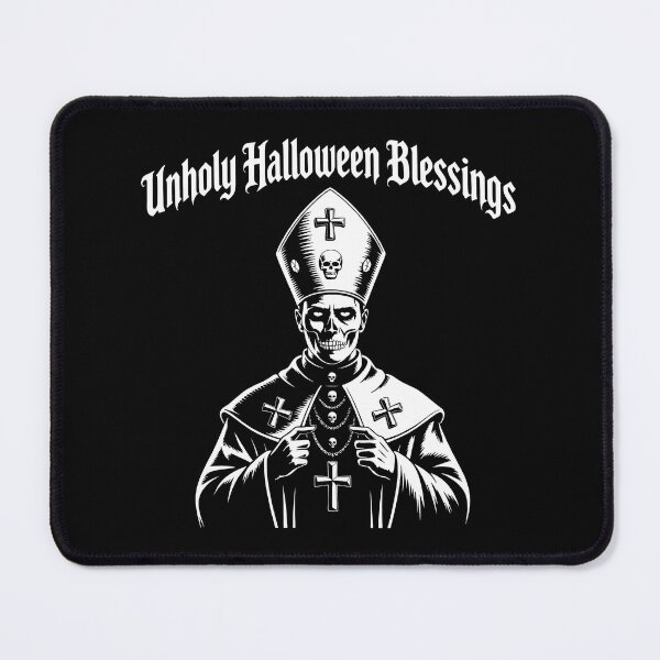 Item preview, Dark Humor Halloween Art with Skull Mitre Cleric designed and sold by SplashTastic.