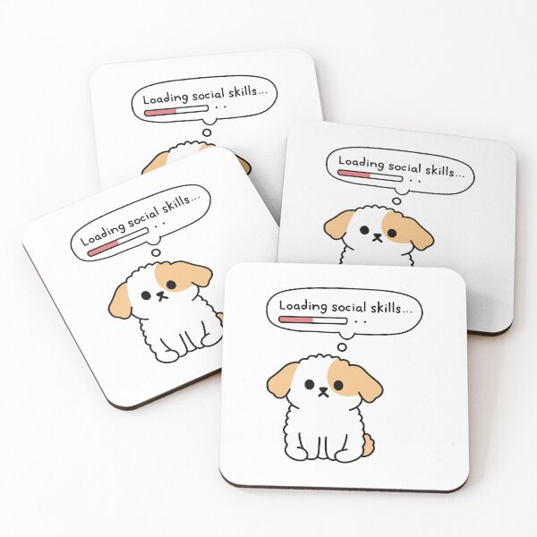 Item preview, Loading Social Skills | Funny Dog Meme | Introvert Humor Kawaii Puppy designed and sold by PinFlick.