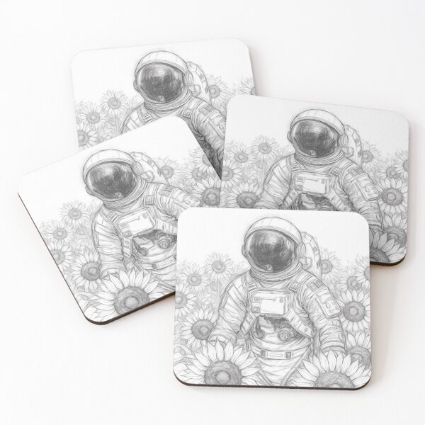 Item preview, Spaceman in Sunflowers designed and sold by Leon Woods Pencil Art.