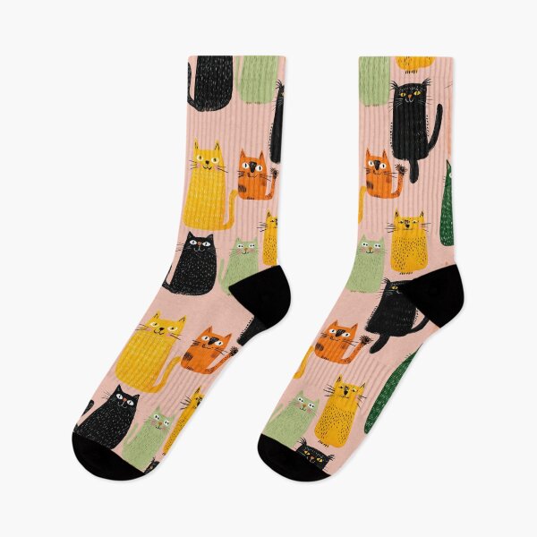 Item preview, Funky Illustrated Cat Pattern designed and sold by Wall Hues.