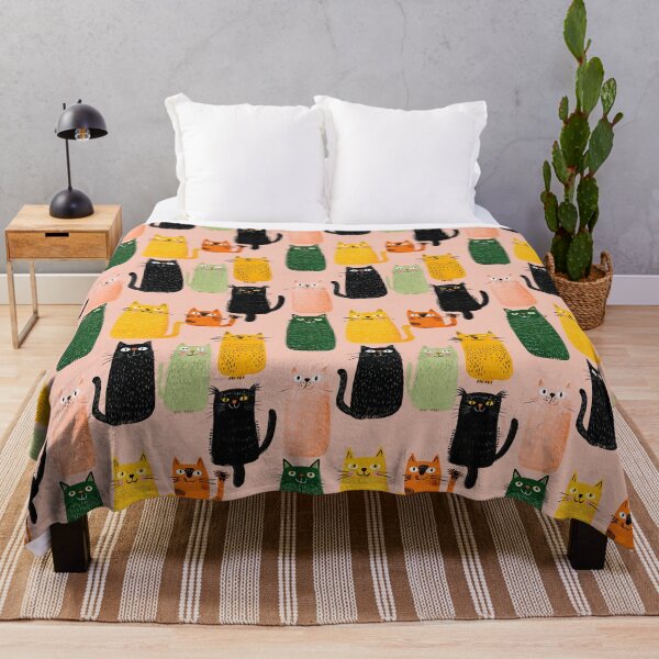 Item preview, Funky Illustrated Cat Pattern designed and sold by Wall Hues.