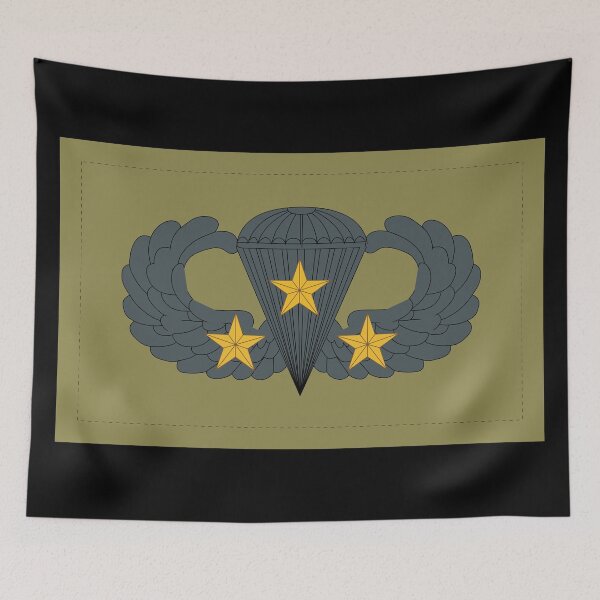 Item preview, Badge - Army - Parachutist - Basic - 3 Combat Star - Subdued X 300 designed and sold by Military Insignia Products.