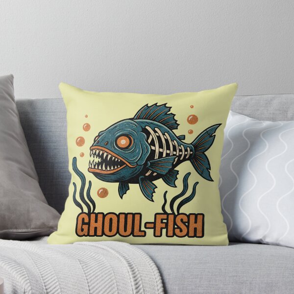 Item preview, Ghoul-Fish Monster Skeleton Piranha | Spooky Undead Aquatic Horror Art designed and sold by Imaginationbeyond.
