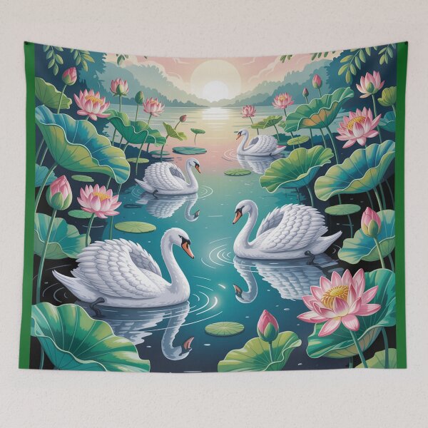 Item preview, a serene lake brimming with vibrant lotus flowers.  designed and sold by Lilashakti ⭐️ ⭐️ ⭐️ ⭐️ ⭐️.