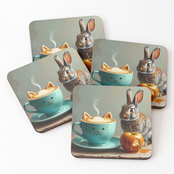 Item preview, Bunny Kitty Coffee designed and sold by bloomingvine.