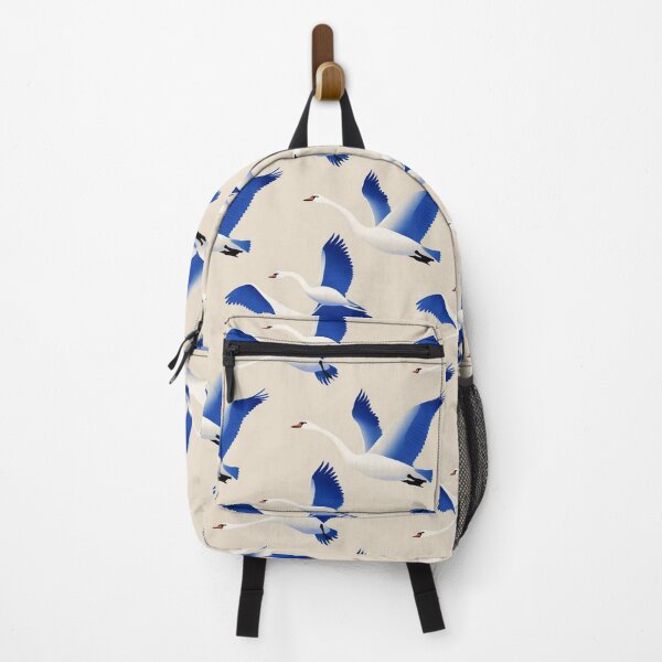 Item preview, Minimalist Risograph Flying Swan Pattern designed and sold by Wall Hues.