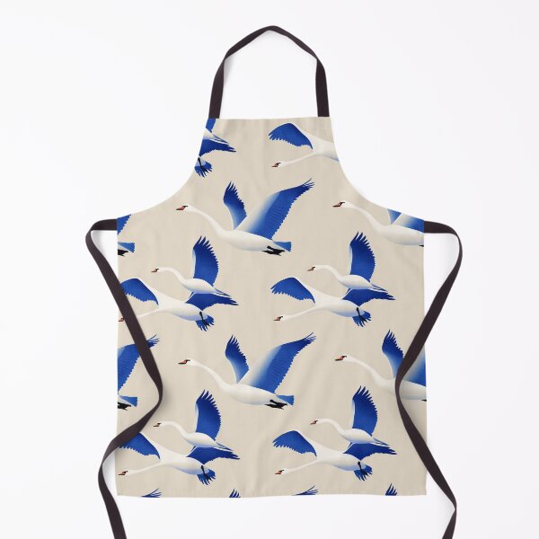 Item preview, Minimalist Risograph Flying Swan Pattern designed and sold by Wall Hues.