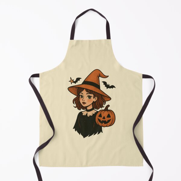 Item preview, Cute Vintage Witch with Jack-O'-Lantern | Retro Halloween Spooky Girl Art designed and sold by Imaginationbeyond.