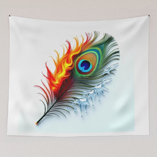 Item preview, Fire and Ice Peacock Feather  designed and sold by Sharon Schwalbe.