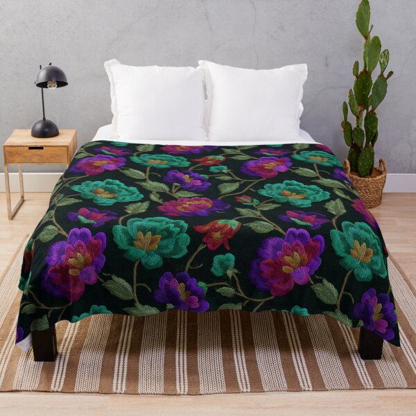 Item preview, Artistic Fresh Floral Embroidery For Boho Decor designed and sold by RoyalStarsPatts.