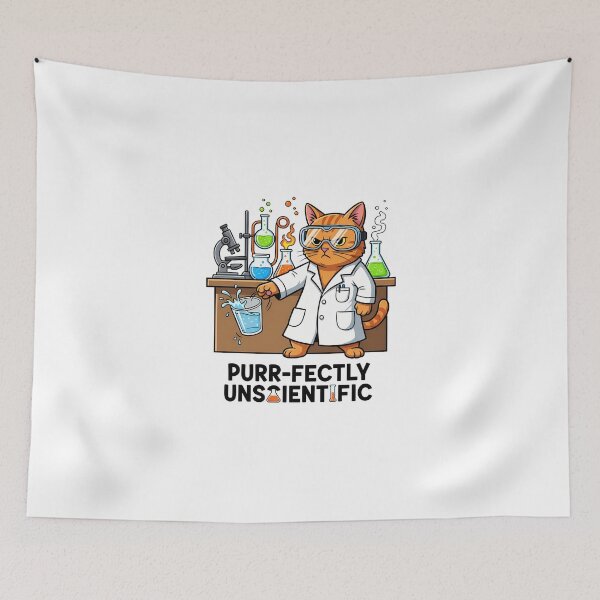 Item preview, Funny Scientist Cat Gravity Experiment Meme designed and sold by GizmoDesign.