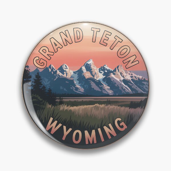 Item preview, Retro Sunset Grand Teton Mountain Wyoming Sticker designed and sold by Horizon Tales.