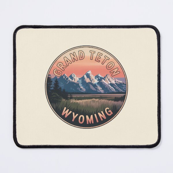 Item preview, Retro Sunset Grand Teton Mountain Wyoming Sticker designed and sold by Horizon Tales.