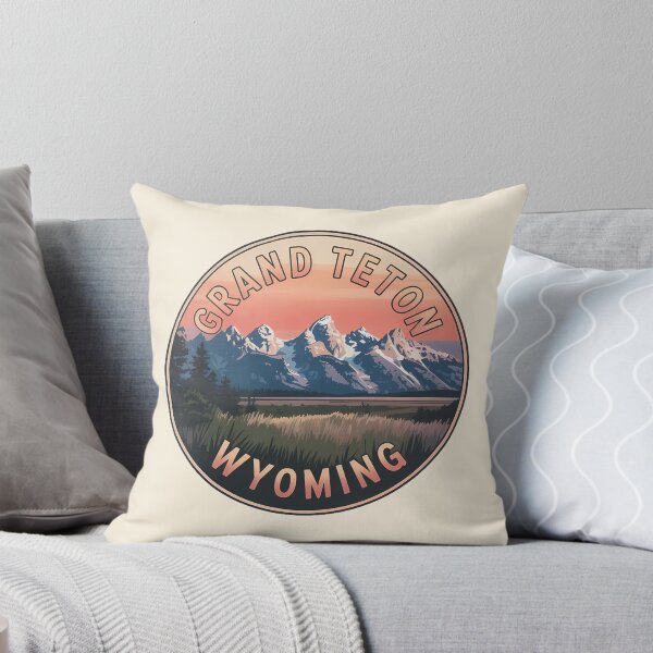 Item preview, Retro Sunset Grand Teton Mountain Wyoming Sticker designed and sold by Horizon Tales.