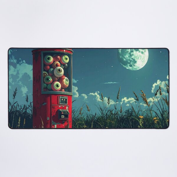 Item preview, Gumball Machine filled with eyeballs in a moonlit field designed and sold by bloomingvine.