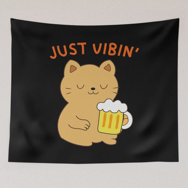 Item preview, Happy Cat JUST VIBIN' designed and sold by Bly.pix.
