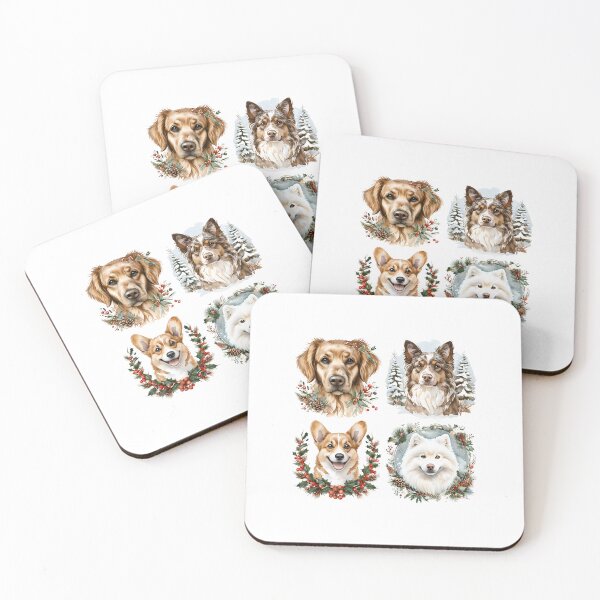 Item preview, Festive Aussie, Retriever, Corgi & Samoyed – Holiday Dogs Design designed and sold by GoxyVision.