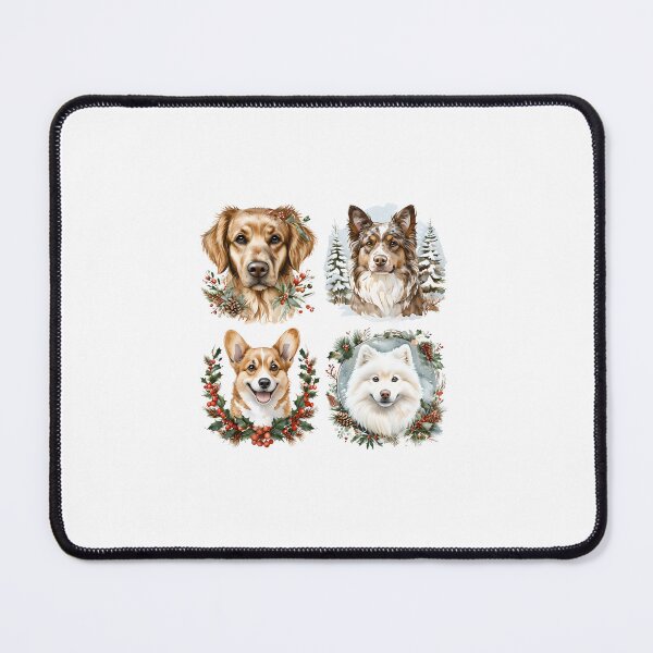 Item preview, Festive Aussie, Retriever, Corgi & Samoyed – Holiday Dogs Design designed and sold by GoxyVision.