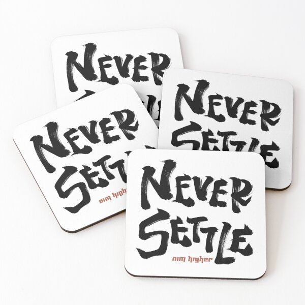 Item preview, Never settle aim higher Japanese style calligraphy art designed and sold by Necokite.