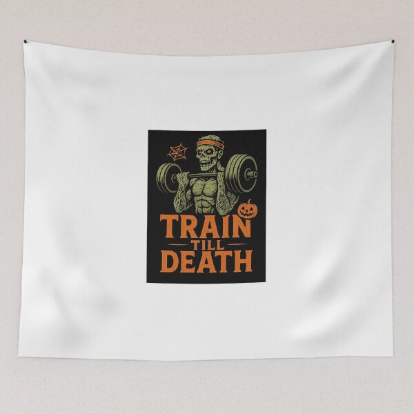 Item preview, Train Till Death – Halloween Horror Gym Shirt | Zombie Fitness, Deadlift Tee designed and sold by Lagwsal22.