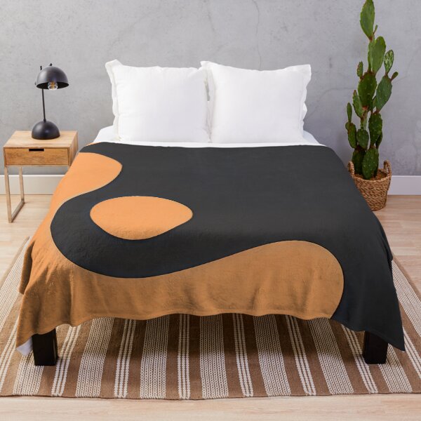 Artikelvorschau, Abstrakte minimalistische Blob-Kunst in Orange und Schwarz entworfen und verkauft von Kruti Collection.