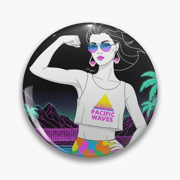 Item preview, Pacific Waves – Synth Pool Power 80s Patrick Nagel designed and sold by di-age7.