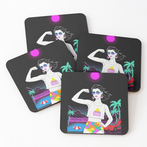 Item preview, Pacific Waves – Synth Pool Power 80s Patrick Nagel designed and sold by di-age7.