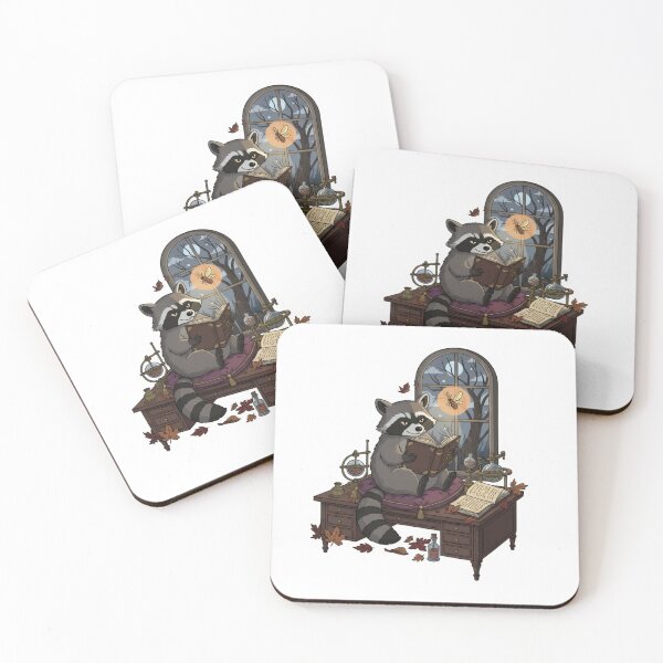 Item preview, The Scholar Raccoon: Mysterious Night Reading Vibe designed and sold by DisignByPrince.