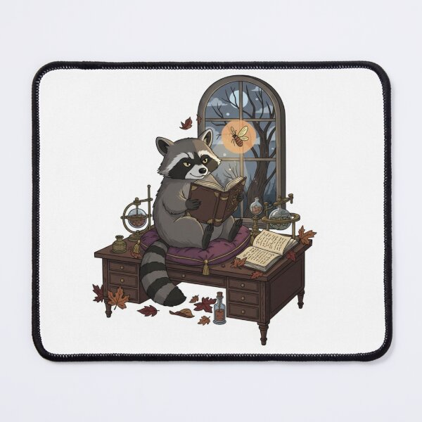 Item preview, The Scholar Raccoon: Mysterious Night Reading Vibe designed and sold by DisignByPrince.