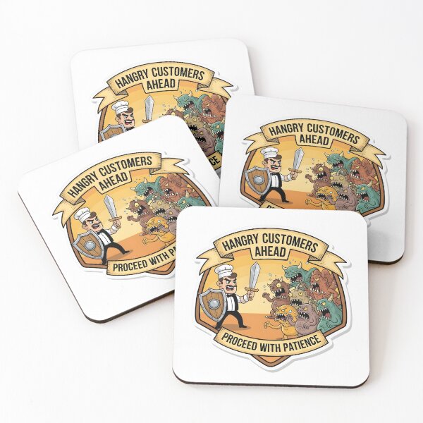 Item preview, Hangry Customers Ahead Proceed With Patience Sticker - Funny Restaurant Sign designed and sold by SewRed.