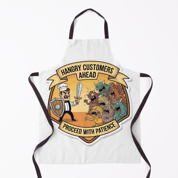Item preview, Hangry Customers Ahead Proceed With Patience Sticker - Funny Restaurant Sign designed and sold by SewRed.